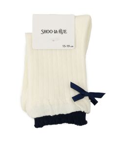 SHOO・LA・RUE / シューラルー ソックス | 二重履き口バックリボンクルー丈ソックス
