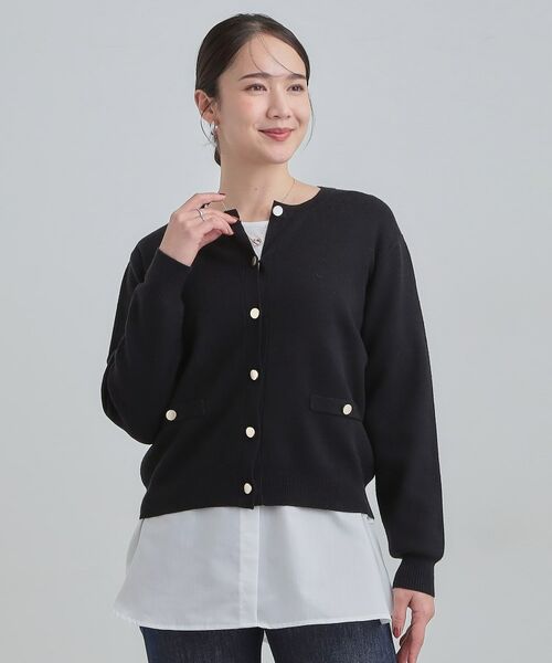 SHOO・LA・RUE / シューラルー その他トップス | 【2点セット/S-LL】時短で決まる もちもちニット＆裾シャツインナー | 詳細11