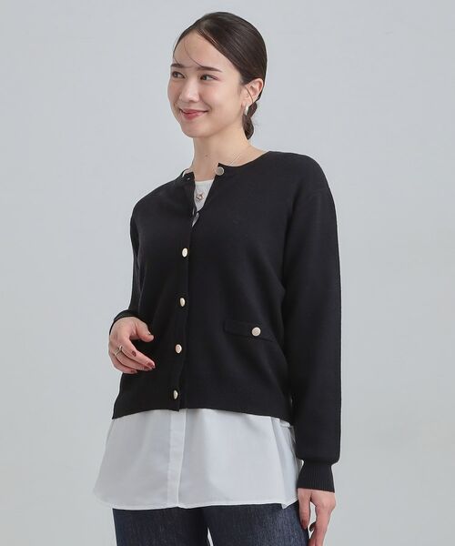 SHOO・LA・RUE / シューラルー その他トップス | 【2点セット/S-LL】時短で決まる もちもちニット＆裾シャツインナー | 詳細12