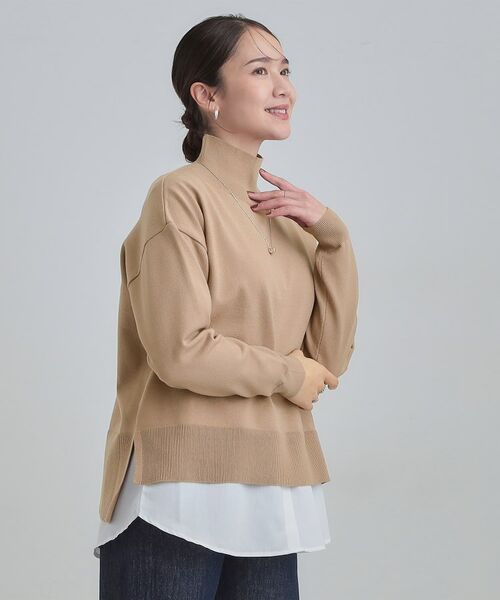 SHOO・LA・RUE / シューラルー その他トップス | 【2点セット/S-LL】時短で決まる もちもちニット＆裾シャツインナー | 詳細16