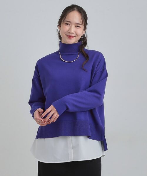 SHOO・LA・RUE / シューラルー その他トップス | 【2点セット/S-LL】時短で決まる もちもちニット＆裾シャツインナー | 詳細19