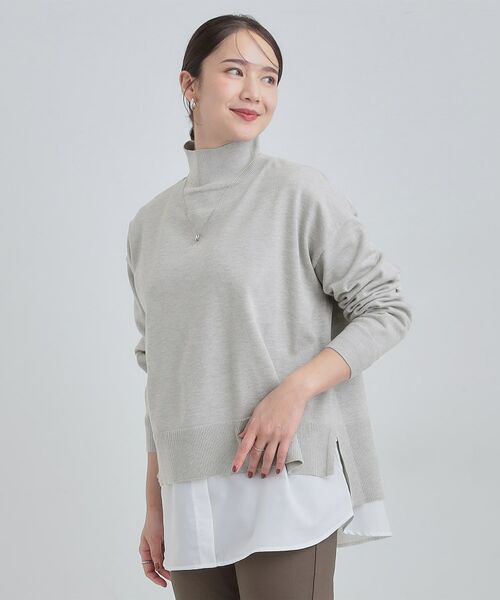 SHOO・LA・RUE / シューラルー その他トップス | 【2点セット/S-LL】時短で決まる もちもちニット＆裾シャツインナー | 詳細2