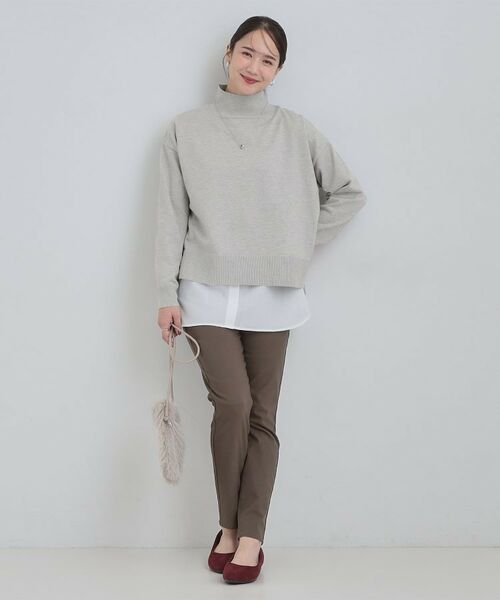 SHOO・LA・RUE / シューラルー その他トップス | 【2点セット/S-LL】時短で決まる もちもちニット＆裾シャツインナー | 詳細3