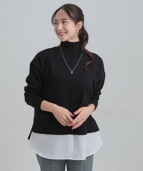 SHOO・LA・RUE / シューラルー その他トップス | 【2点セット/S-LL】時短で決まる もちもちニット＆裾シャツインナー | 詳細8