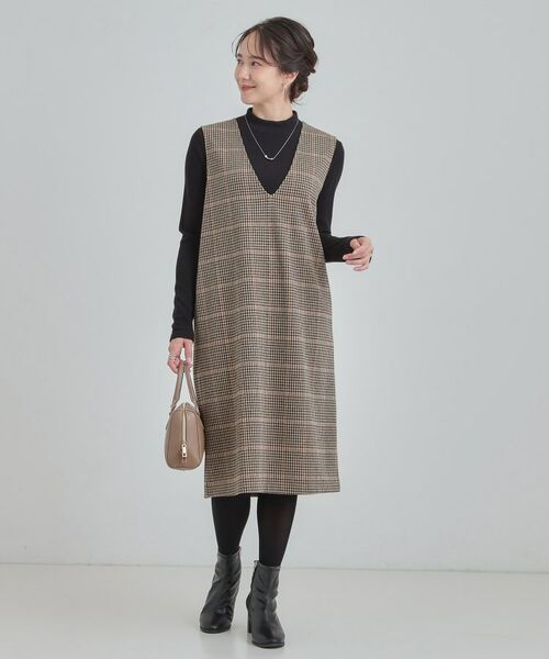 SHOO・LA・RUE / シューラルー ミニ丈・ひざ丈ワンピース | 【2点セット/洗える/S-LL】時短でコーデ決まる ジャンドレ＆リブインナー | 詳細10