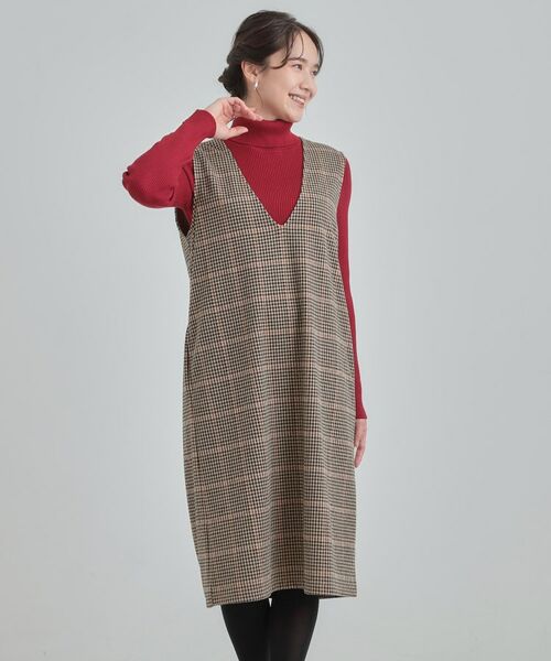 SHOO・LA・RUE / シューラルー ミニ丈・ひざ丈ワンピース | 【2点セット/洗える/S-LL】時短でコーデ決まる ジャンドレ＆リブインナー | 詳細11