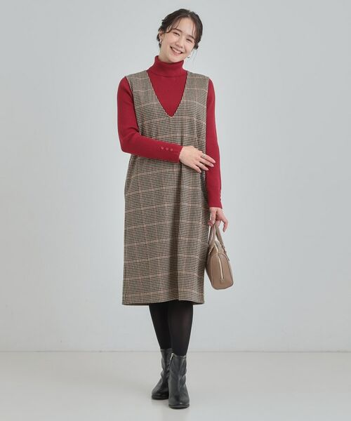 SHOO・LA・RUE / シューラルー ミニ丈・ひざ丈ワンピース | 【2点セット/洗える/S-LL】時短でコーデ決まる ジャンドレ＆リブインナー | 詳細13