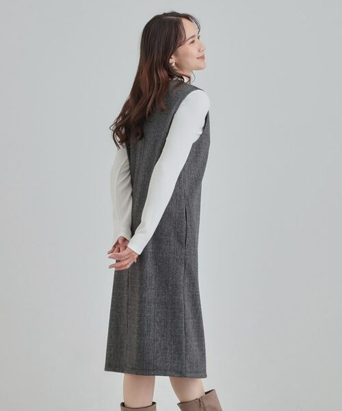 SHOO・LA・RUE / シューラルー ミニ丈・ひざ丈ワンピース | 【2点セット/洗える/S-LL】時短でコーデ決まる ジャンドレ＆リブインナー | 詳細16