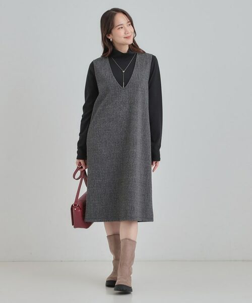 SHOO・LA・RUE / シューラルー ミニ丈・ひざ丈ワンピース | 【2点セット/洗える/S-LL】時短でコーデ決まる ジャンドレ＆リブインナー | 詳細20