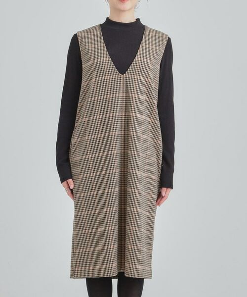 SHOO・LA・RUE / シューラルー ミニ丈・ひざ丈ワンピース | 【2点セット/洗える/S-LL】時短でコーデ決まる ジャンドレ＆リブインナー | 詳細22