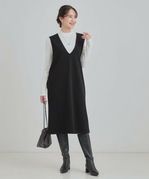 SHOO・LA・RUE / シューラルー ミニ丈・ひざ丈ワンピース | 【2点セット/洗える/S-LL】時短でコーデ決まる ジャンドレ＆リブインナー | 詳細3