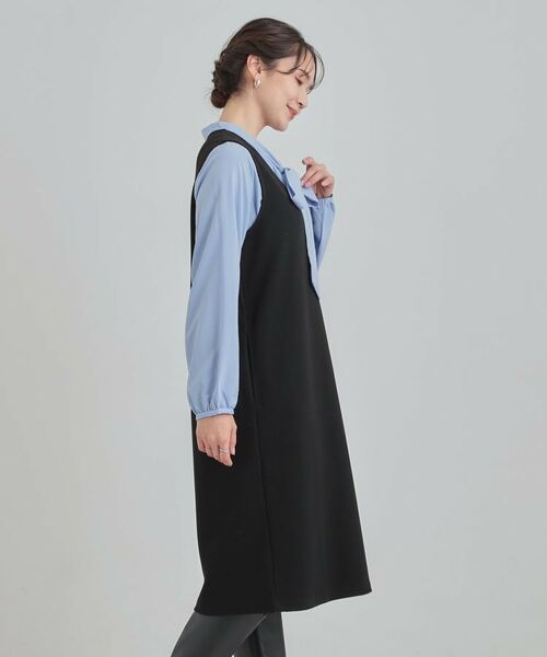 SHOO・LA・RUE / シューラルー ミニ丈・ひざ丈ワンピース | 【2点セット/洗える/S-LL】時短でコーデ決まる ジャンドレ＆リブインナー | 詳細5