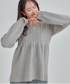 SHOO・LA・RUE / シューラルー ニット・セーター | 【S-LL】気になるお腹周りをカバー ケーブル編みペプラムニット