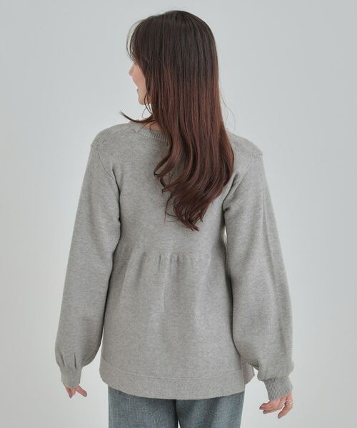 SHOO・LA・RUE / シューラルー ニット・セーター | 【S-LL】気になるお腹周りをカバー ケーブル編みペプラムニット | 詳細2