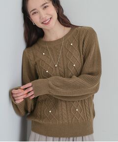 SHOO・LA・RUE / シューラルー ニット・セーター | フェイクパールで上品見え ケーブルパール調ニット
