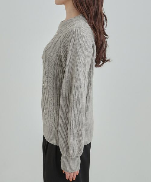SHOO・LA・RUE / シューラルー ニット・セーター | フェイクパールで上品見え ケーブルパール調ニット | 詳細14