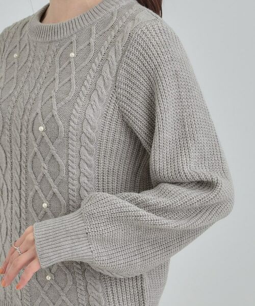 SHOO・LA・RUE / シューラルー ニット・セーター | フェイクパールで上品見え ケーブルパール調ニット | 詳細17
