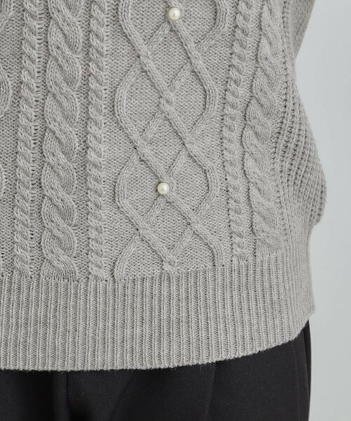 SHOO・LA・RUE / シューラルー ニット・セーター | フェイクパールで上品見え ケーブルパール調ニット | 詳細18