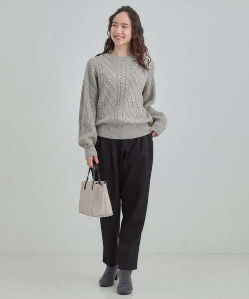 SHOO・LA・RUE / シューラルー ニット・セーター | フェイクパールで上品見え ケーブルパール調ニット | 詳細3