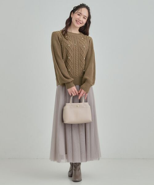 SHOO・LA・RUE / シューラルー ニット・セーター | フェイクパールで上品見え ケーブルパール調ニット | 詳細7