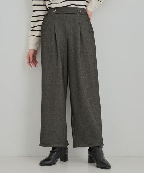 SHOO・LA・RUE / シューラルー パンツ | 【シューウォーム】デニム風裏起毛ワイドパンツ(ブラック(019))