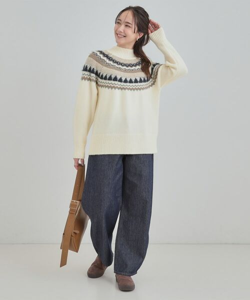 SHOO・LA・RUE / シューラルー ニット・セーター | 配色が大人かわいい フェアアイル柄求心ニット | 詳細3