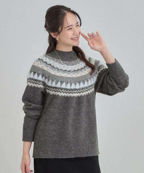 SHOO・LA・RUE / シューラルー ニット・セーター | 配色が大人かわいい フェアアイル柄求心ニット | 詳細9