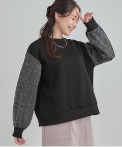SHOO・LA・RUE / シューラルー スウェット | 【あったか】裏起毛袖チェックトップス