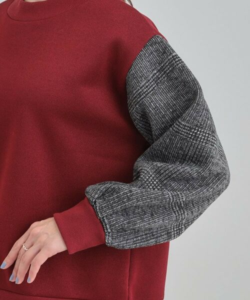 SHOO・LA・RUE / シューラルー スウェット | 【あったか】裏起毛袖チェックトップス | 詳細17