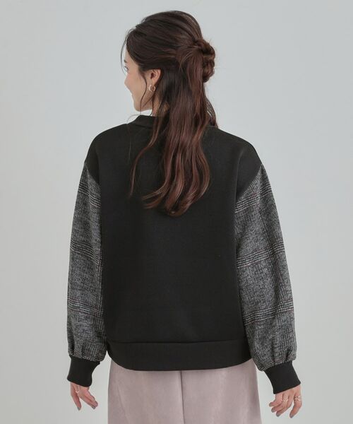 SHOO・LA・RUE / シューラルー スウェット | 【あったか】裏起毛袖チェックトップス | 詳細2