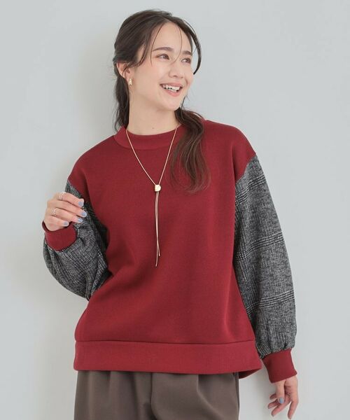 SHOO・LA・RUE / シューラルー スウェット | 【あったか】裏起毛袖チェックトップス | 詳細9