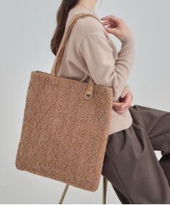 SHOO・LA・RUE / シューラルー トートバッグ | ラメ格子柄スクエアトートバッグ