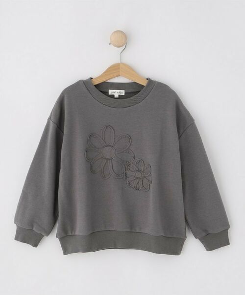 SHOO・LA・RUE / シューラルー スウェット | 【100-150cm】フラワー刺繍スウェット（チャコールグレー(013)）