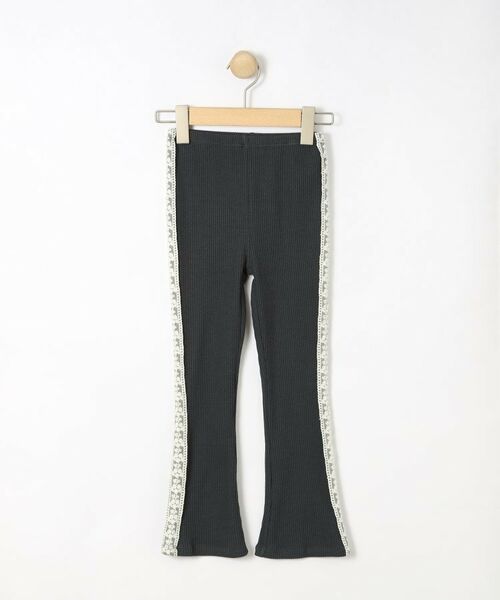 SHOO・LA・RUE / シューラルー パンツ | 【100-150cm】サイドレースリブレギンス(チャコールグレー(013))