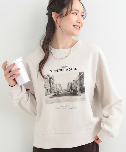 SHOO・LA・RUE / シューラルー スウェット | プリントアソート裏毛ベーシックスウェット（グレージュ(350)）