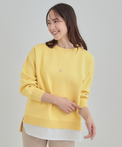 SHOO・LA・RUE / シューラルー ニット・セーター | 【洗える】さらに軽くなった スポンディッシュ裾フェイクジャカード | 詳細1