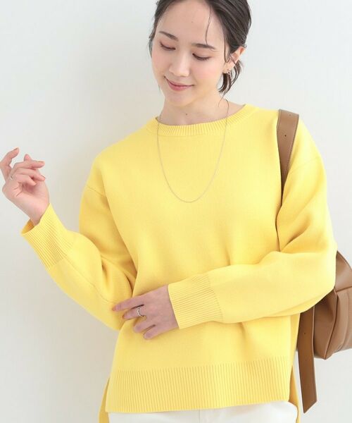 SHOO・LA・RUE / シューラルー ニット・セーター | コットン混で肌当たりがよい スウェットライクニット(イエロー(031))