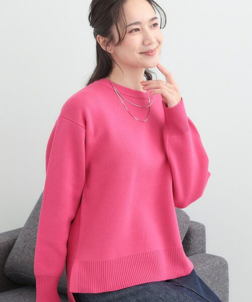 SHOO・LA・RUE / シューラルー ニット・セーター | コットン混で肌当たりがよい スウェットライクニット(ピンク(072))