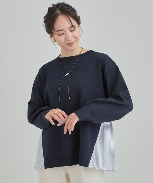 SHOO・LA・RUE / シューラルー ニット・セーター | 【洗える】スポンディッシュ脇フェイクジャカード | 詳細13