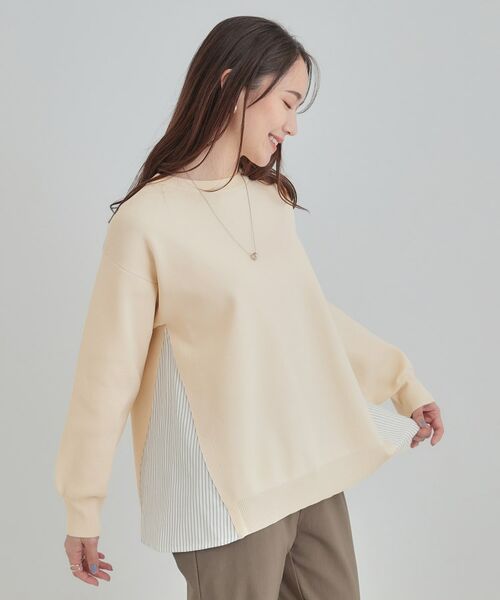 SHOO・LA・RUE / シューラルー ニット・セーター | 【洗える】スポンディッシュ脇フェイクジャカード | 詳細2