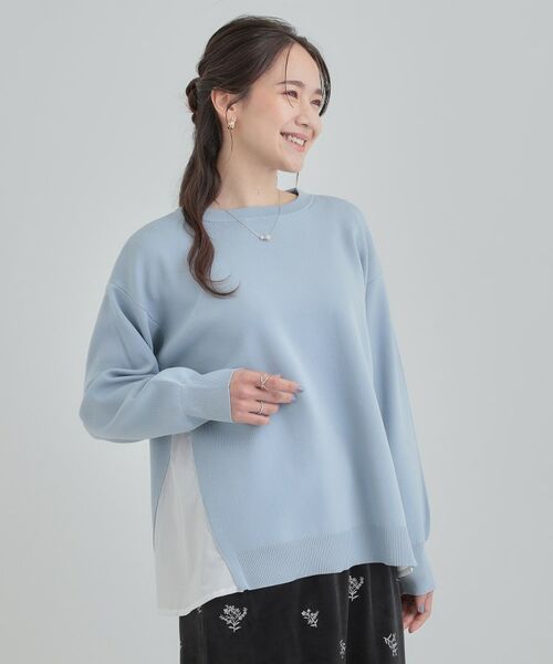 SHOO・LA・RUE / シューラルー ニット・セーター | 【洗える】スポンディッシュ脇フェイクジャカード | 詳細9