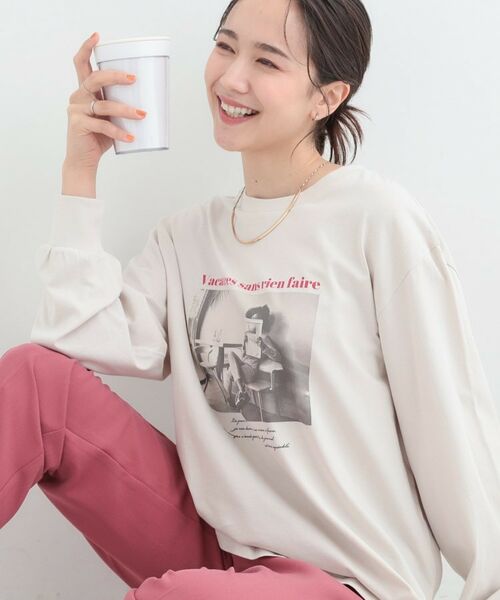 SHOO・LA・RUE / シューラルー Tシャツ | プリントアソートロンT（ライトベージュ(151)）