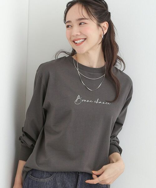 SHOO・LA・RUE / シューラルー Tシャツ | 【綿100％/S-LL/プチプラ】選べる3柄 プリントアソートロンT（チャコールグレー(314)）