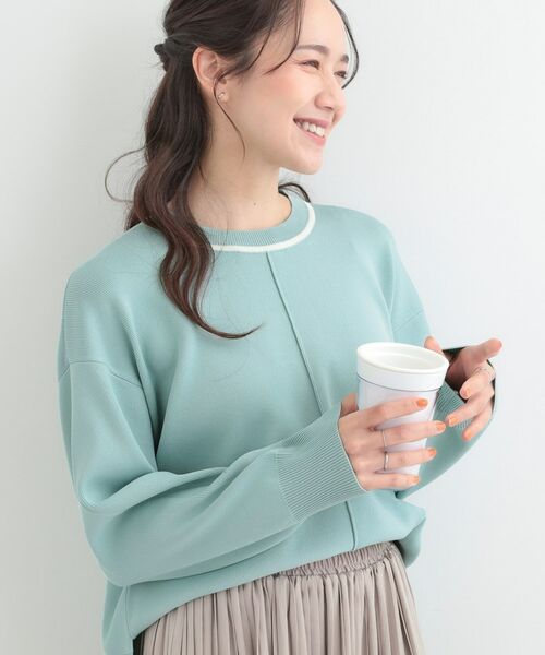 SHOO・LA・RUE / シューラルー ニット・セーター | 【洗える】スポンディッシュパイピングニット（ライトグリーン(020)）