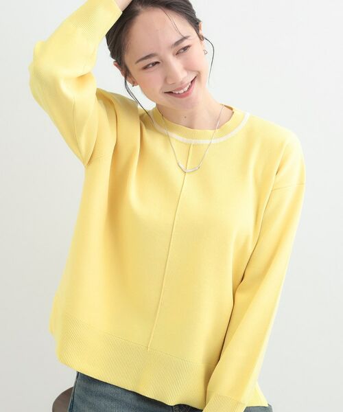 SHOO・LA・RUE / シューラルー ニット・セーター | 【洗える】スポンディッシュパイピングニット（イエロー(031)）