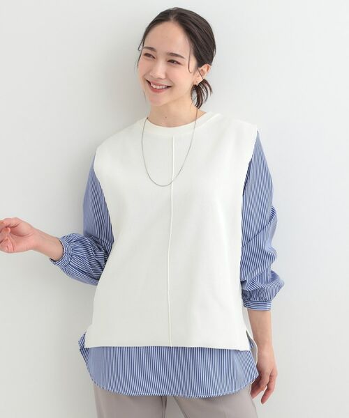 SHOO・LA・RUE / シューラルー ニット・セーター | 【2点セット】軽くてきれい見え ニットベスト＋ブラウスセット | 詳細1