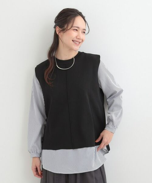 SHOO・LA・RUE / シューラルー ニット・セーター | 【2点セット】軽くてきれい見え ニットベスト＋ブラウスセット | 詳細15