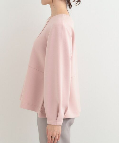 SHOO・LA・RUE / シューラルー カットソー | なめらかタッチダンボール フェイクパール付きペプラムトップス | 詳細14