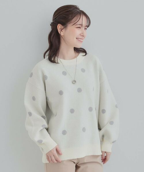 SHOO・LA・RUE / シューラルー ニット・セーター | ドット柄ジャカードニット | 詳細1
