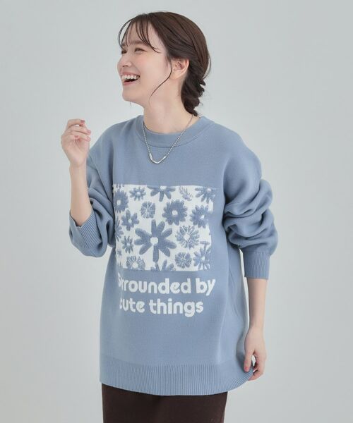 SHOO・LA・RUE / シューラルー ニット・セーター | お花ロゴジャカードニット | 詳細13